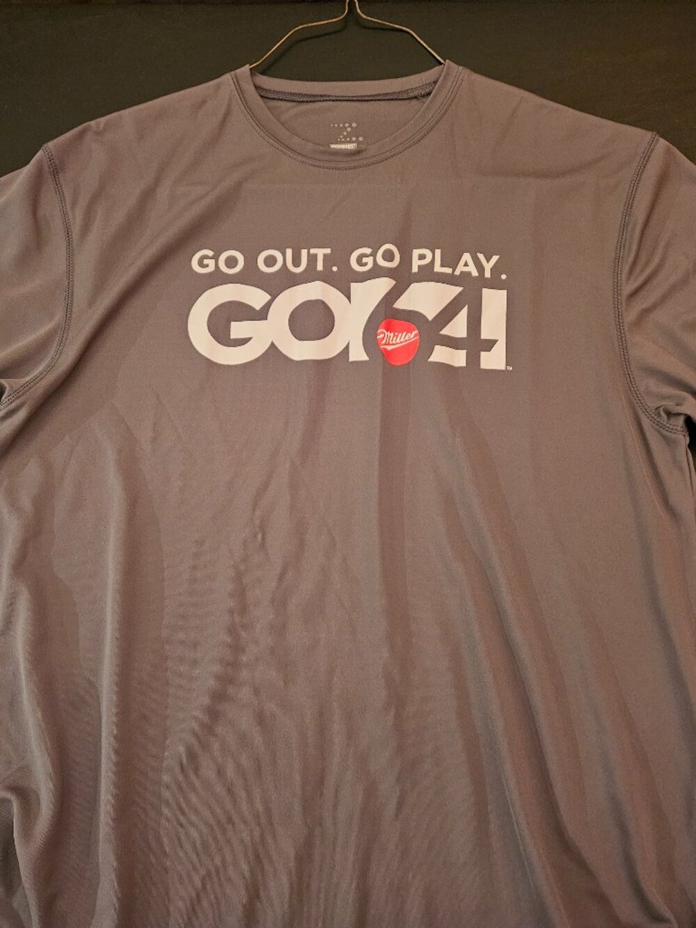 Miller 64 Beer GO64 T-shirt Size Large Go Out Go Play Go 64 Gray New Zorrel